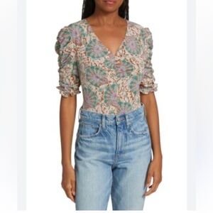 Veronica Beard  Heneritta silk spandex paisley s/s  Blouse